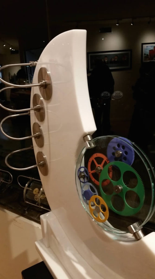 Sculpture Artist Andrea Davide created this kinetic gear art
